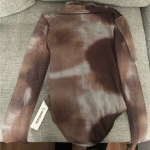 Commense Brown Tie-Dye Bodysuit